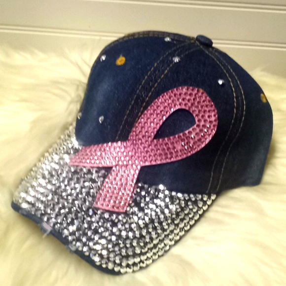 Breast Cancer  💎 Denim Baseball Cap - Picture 2 of 7